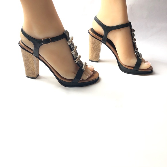 Lola Cruz Women’s Black Chunky Sandals Size 6 - Picture 7 of 15